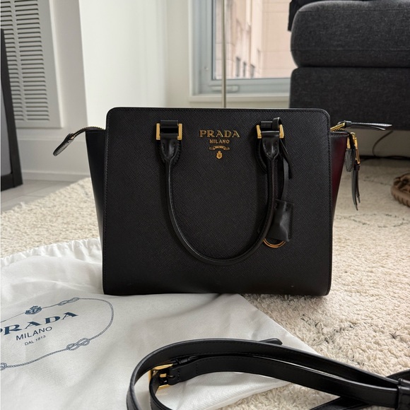 Prada Black Saffiano Leather Satchel - Picture 4 of 11